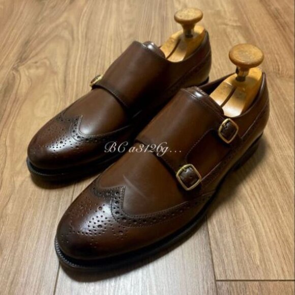 ZARA genuine leather double monk strap shoes SIZE 27cm USA 9 2408/920/100 - Picture 4 of 9